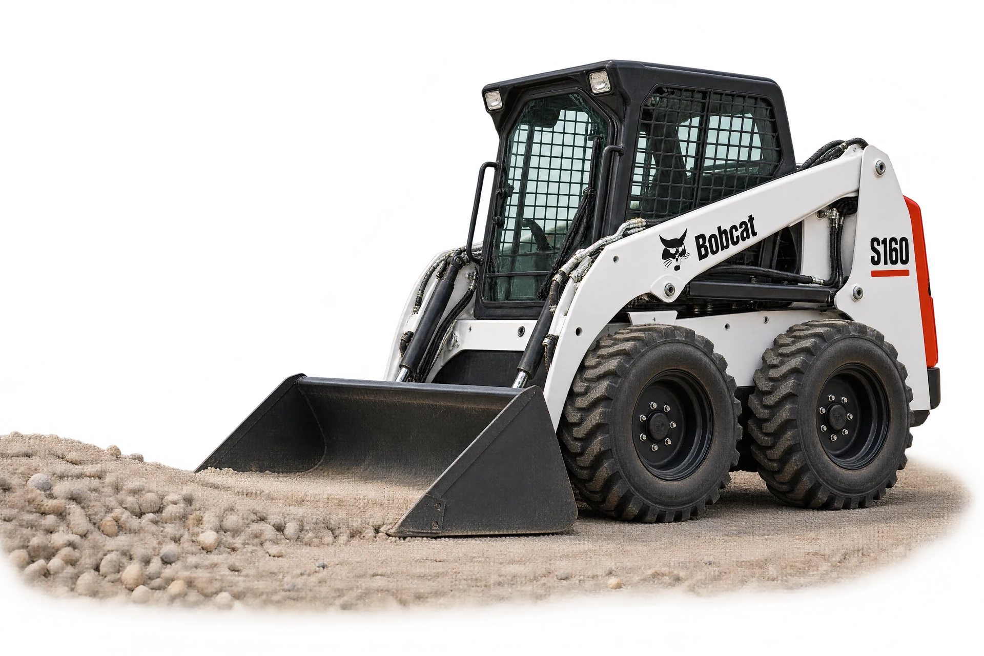 Scena illustrativa: pala Bobcat S160 con benna a terra durante il livellamento